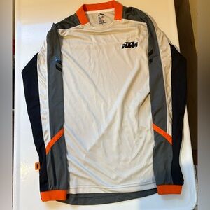 KTM Men's Long Sleeve Shirt - White, Gray, and Orange